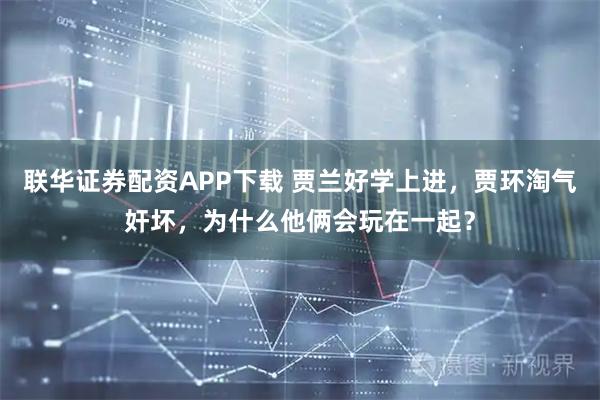 联华证券配资APP下载 贾兰好学上进，贾环淘气奸坏，为什么他俩会玩在一起？