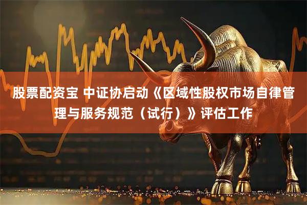 股票配资宝 中证协启动《区域性股权市场自律管理与服务规范（试行）》评估工作