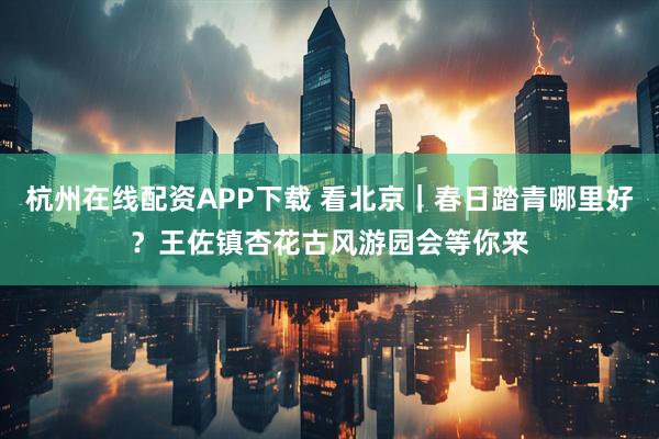 杭州在线配资APP下载 看北京｜春日踏青哪里好？王佐镇杏花古风游园会等你来